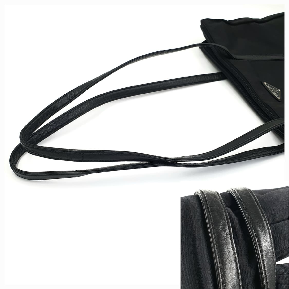 프라다 삼각로고 리나일론 블랙 미듐 숄더백 상품이미지6