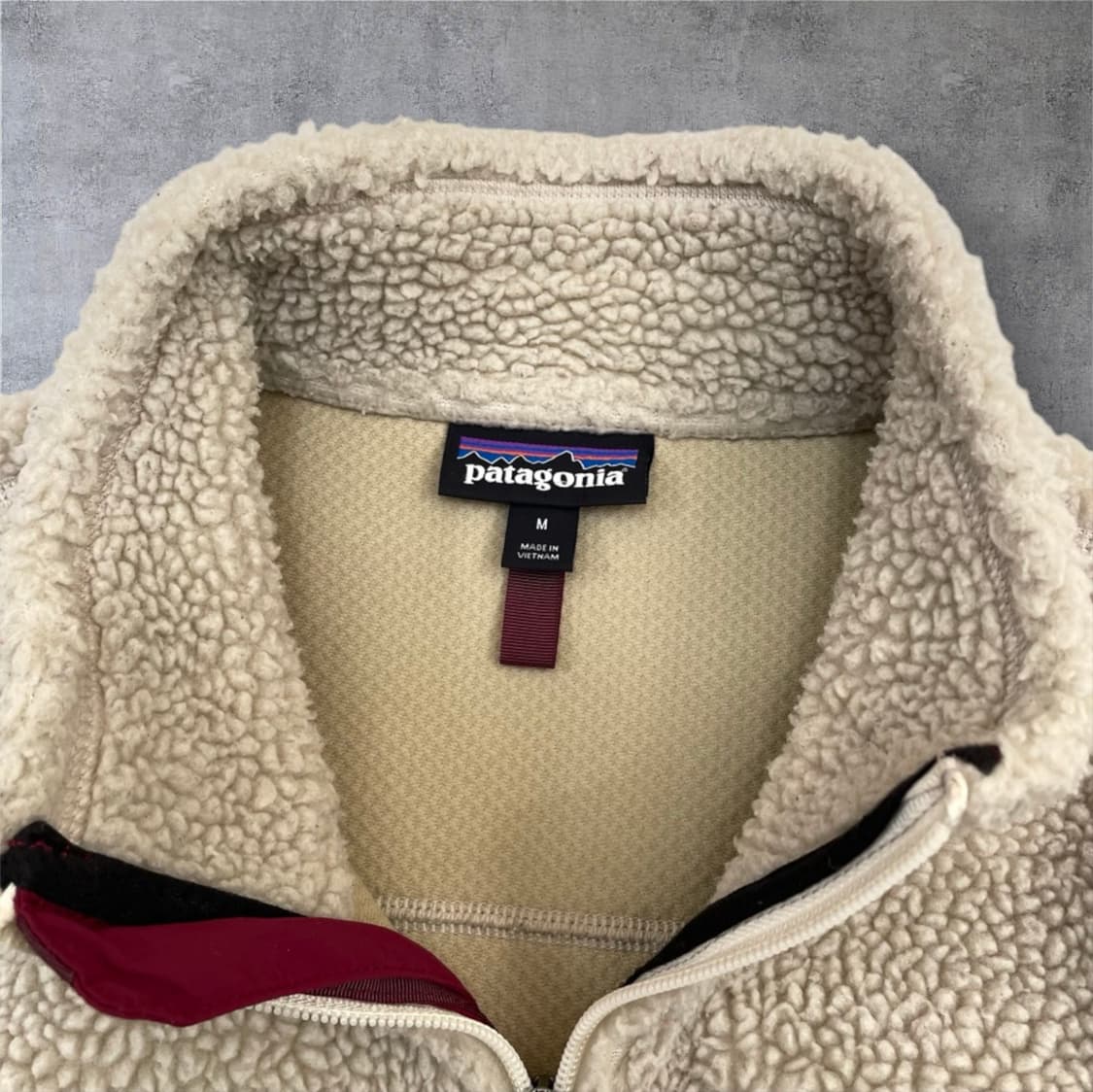 파타고니아 버건디 아이보리 클래식 레트로-X 플리스 자켓 M 상품이미지2