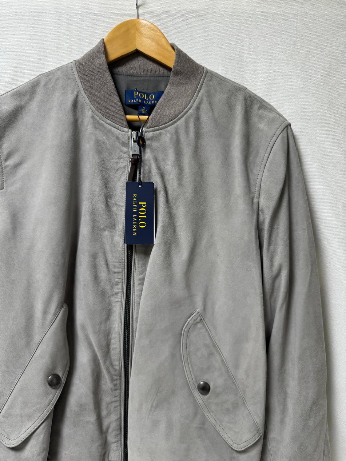 폴로 랄프로렌 스웨이드 봄버 가죽 자켓 M 상품이미지3