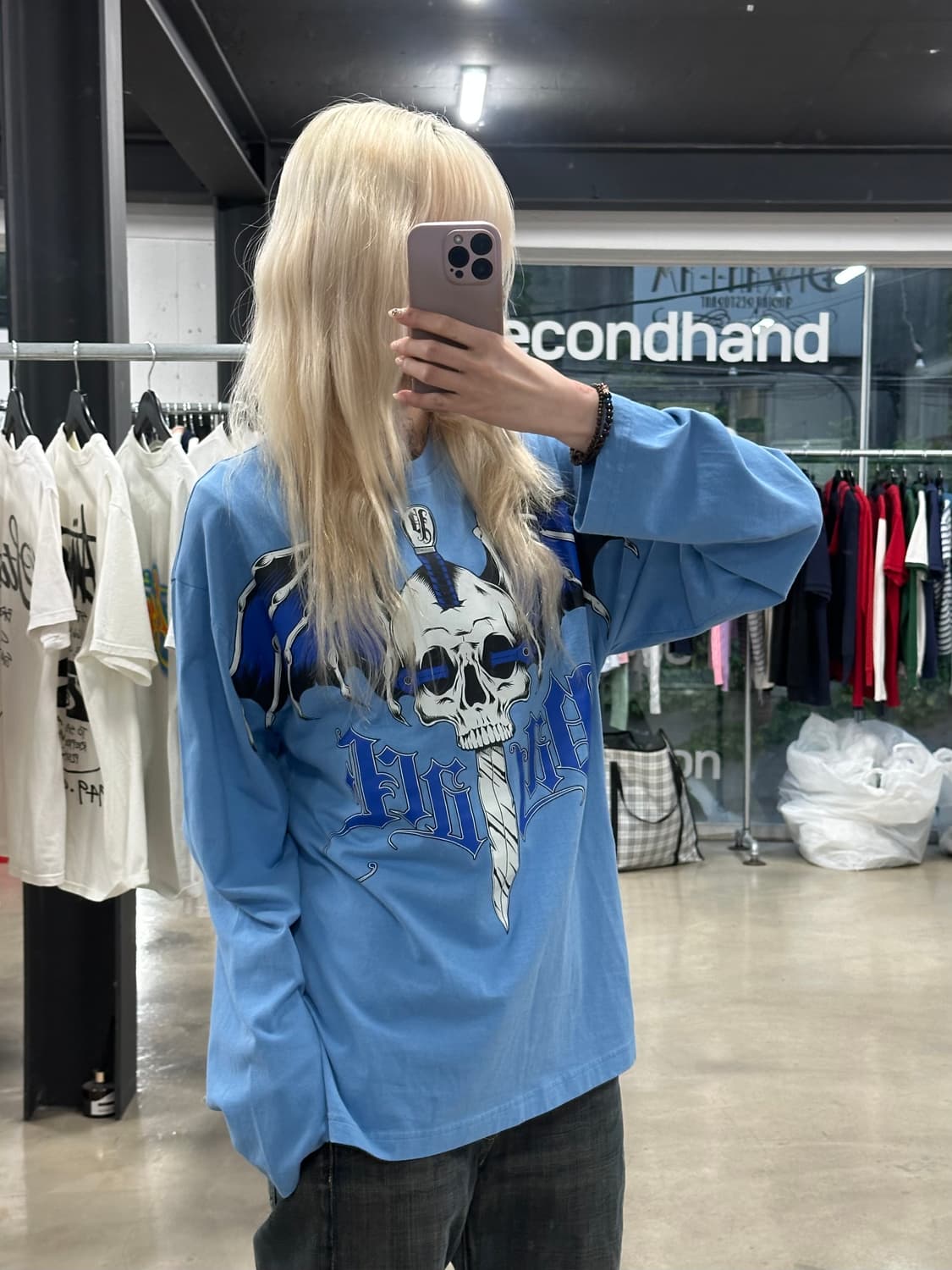 팔라스 25FW 윙스팬 롱슬리브 오션 블루 긴팔티 상품이미지3