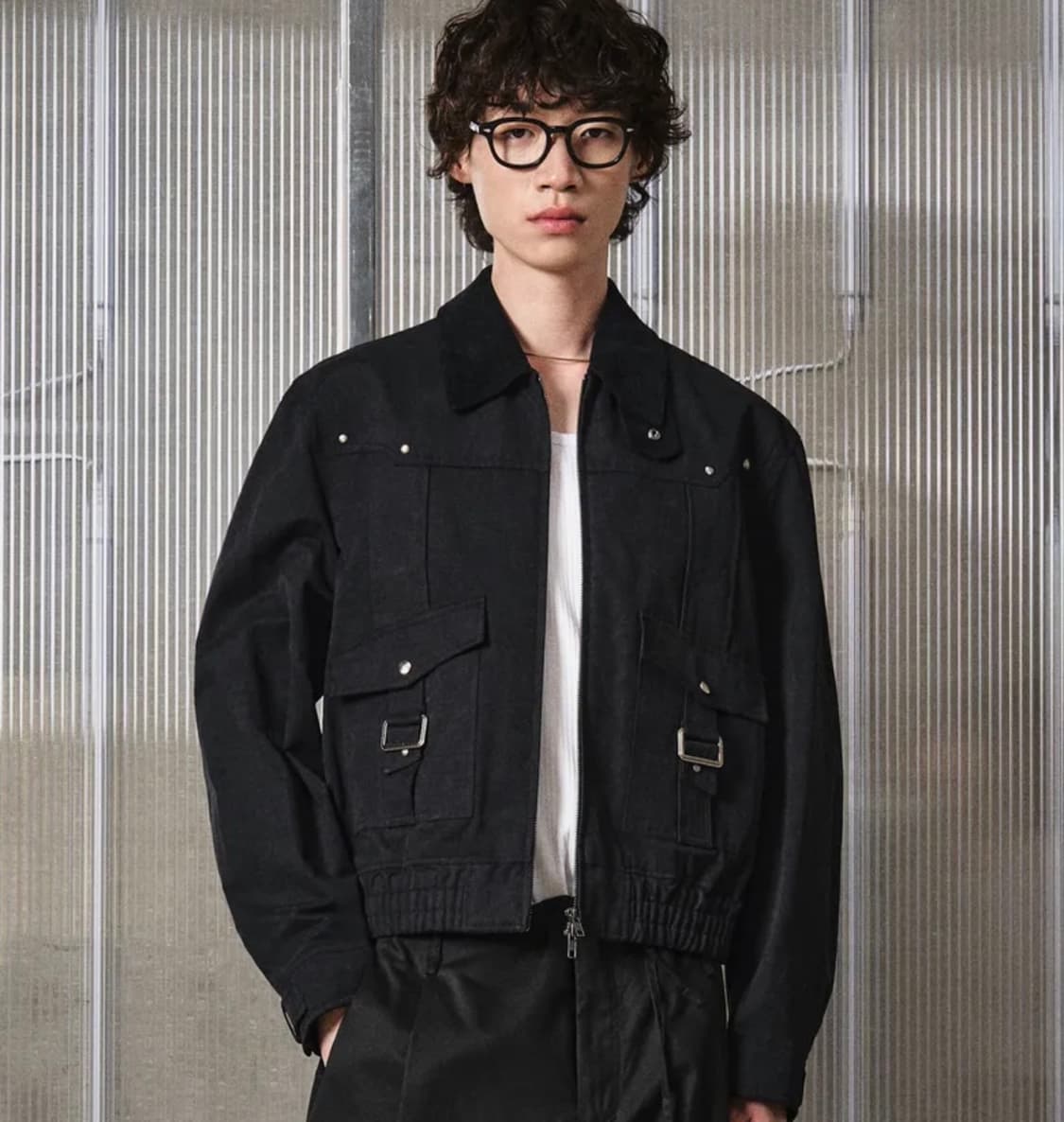 엘무드 체스터 헌팅 블루종 자켓 블랙 44 상품이미지6