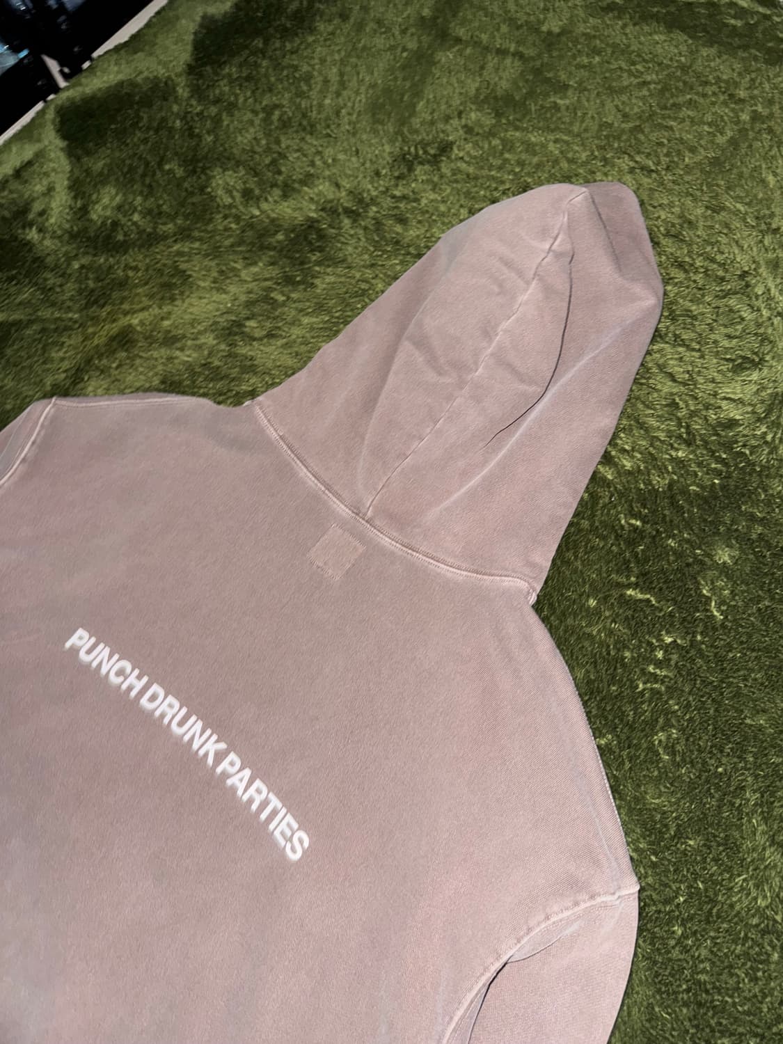 [1] 펀치 드렁크 파티즈 서클 로고 가먼트 다이드 후드 브라운 상품이미지8