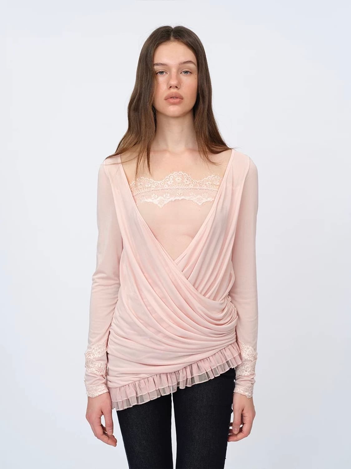 Dotyears 핑크 레이스 톱 상품이미지2