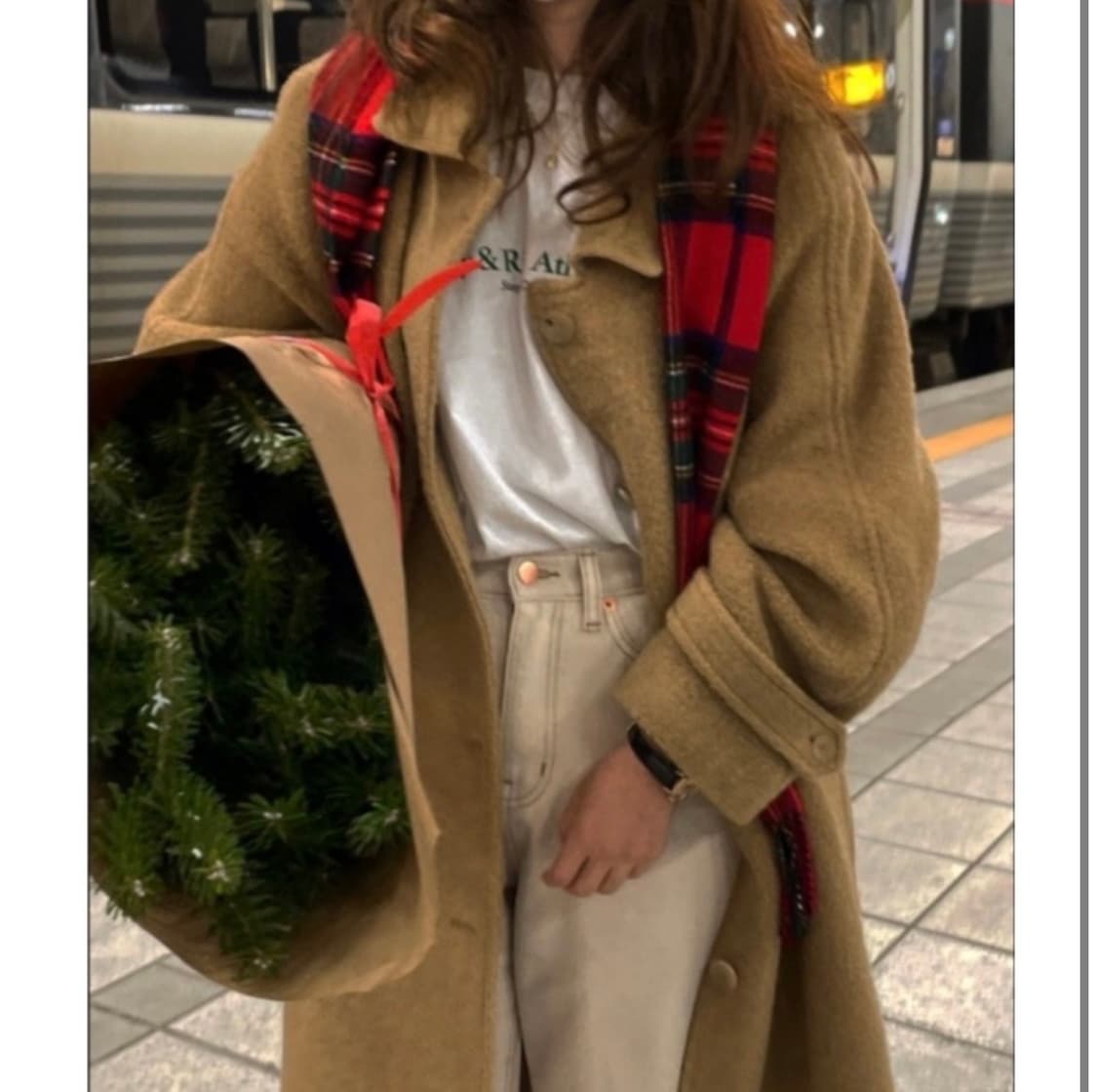 리본빛 모네 캐롤 카멜 롱코트 상품이미지2