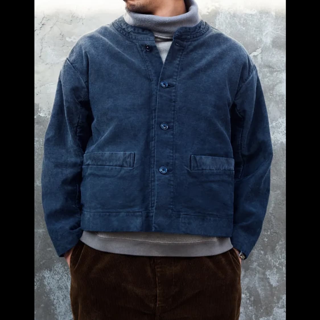 포터클래식 몰스킨 노칼라 자켓 M(100-103)사이즈 상품이미지2