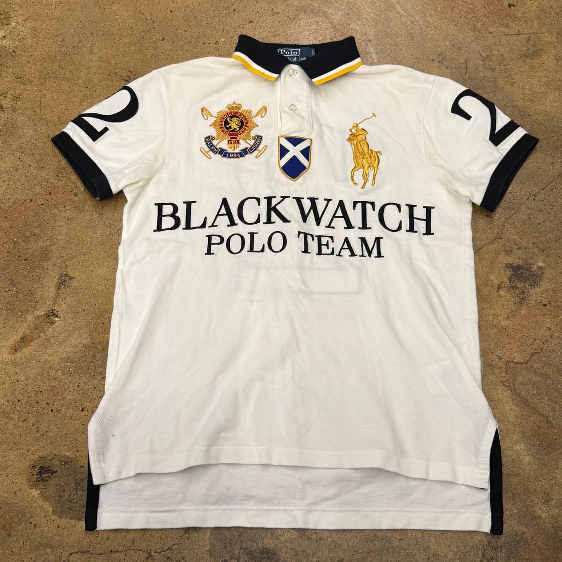 폴로 치프키프 블랙워치 폴로 팀 카라 화이트 빅포니 반팔 티  상품이미지2