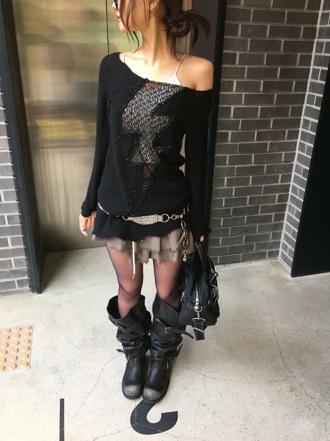 히스테릭글래머 썬더 데미지 니트 상품이미지1