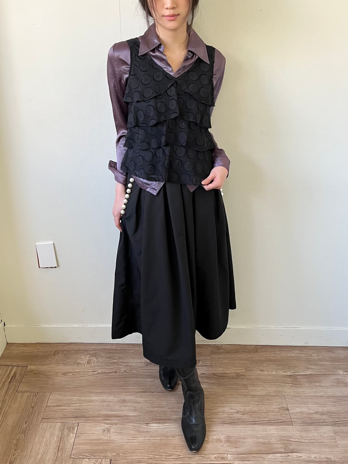 PICCIN PERLA 트랙 진주 스커트 상품이미지7