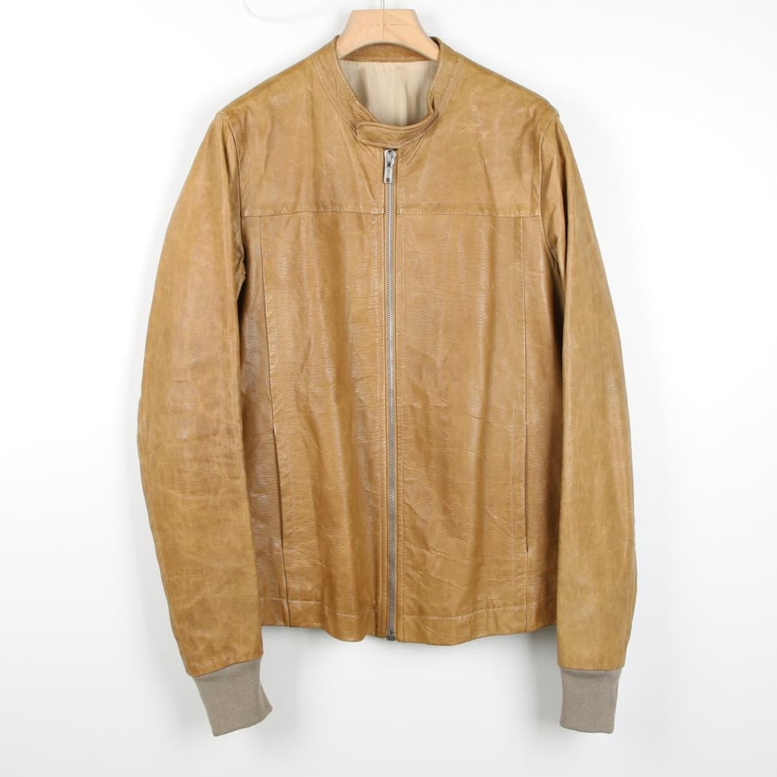 L / Rick Owens 릭오웬스 카멜 가죽 레더 자켓 상품이미지1