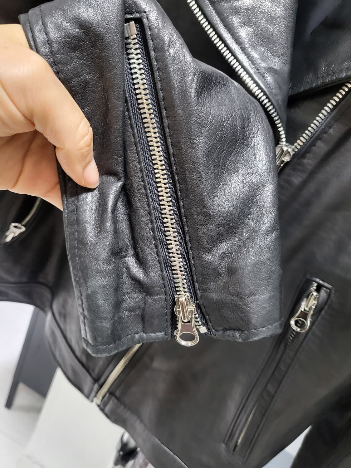 (새제품세일)천연양가죽 라이더자켓 상품이미지2