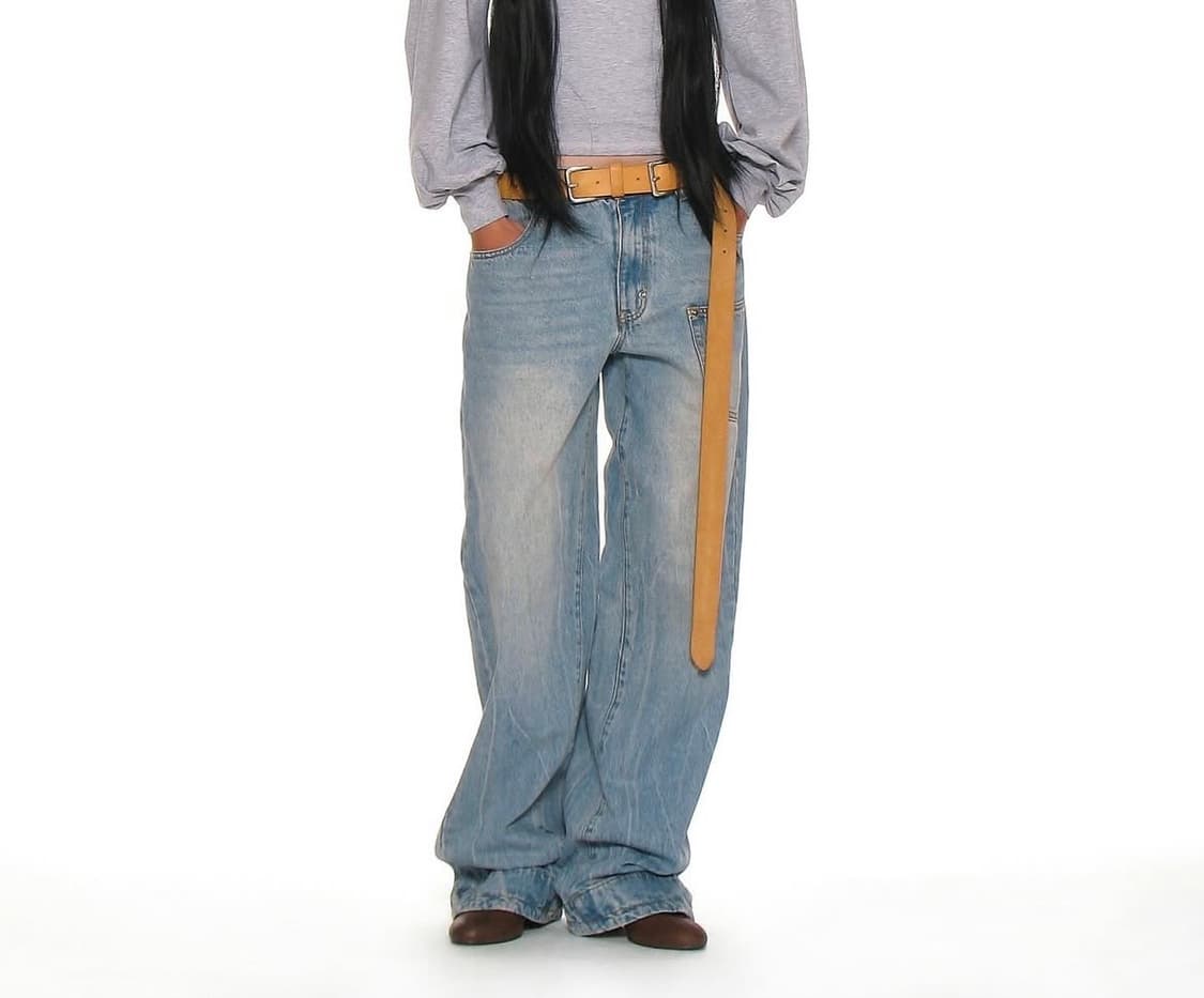 파르티멘토 우먼 포켓 커브드 진_미드 블루S 상품이미지2