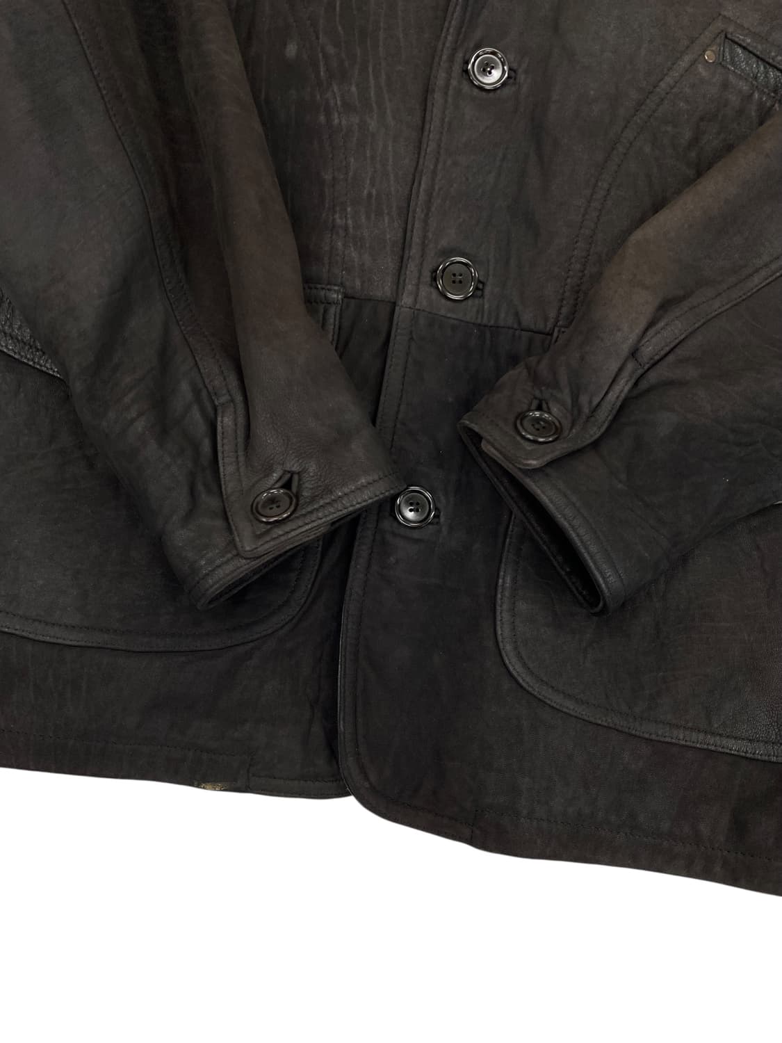 90's Bisonte 레더 헌팅 자켓 상품이미지5