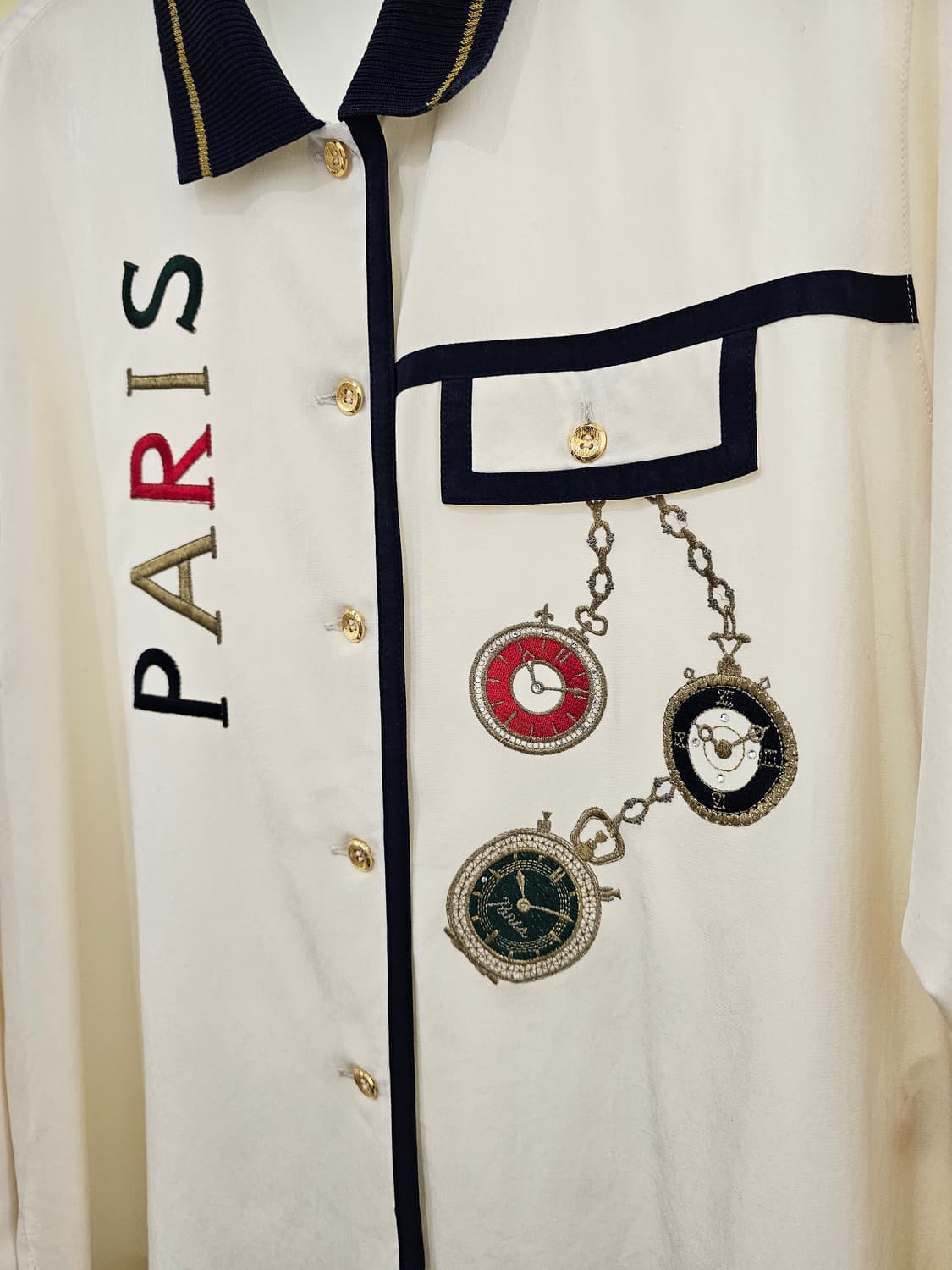 아이보리 Paris 자수 블라우스 상품이미지2