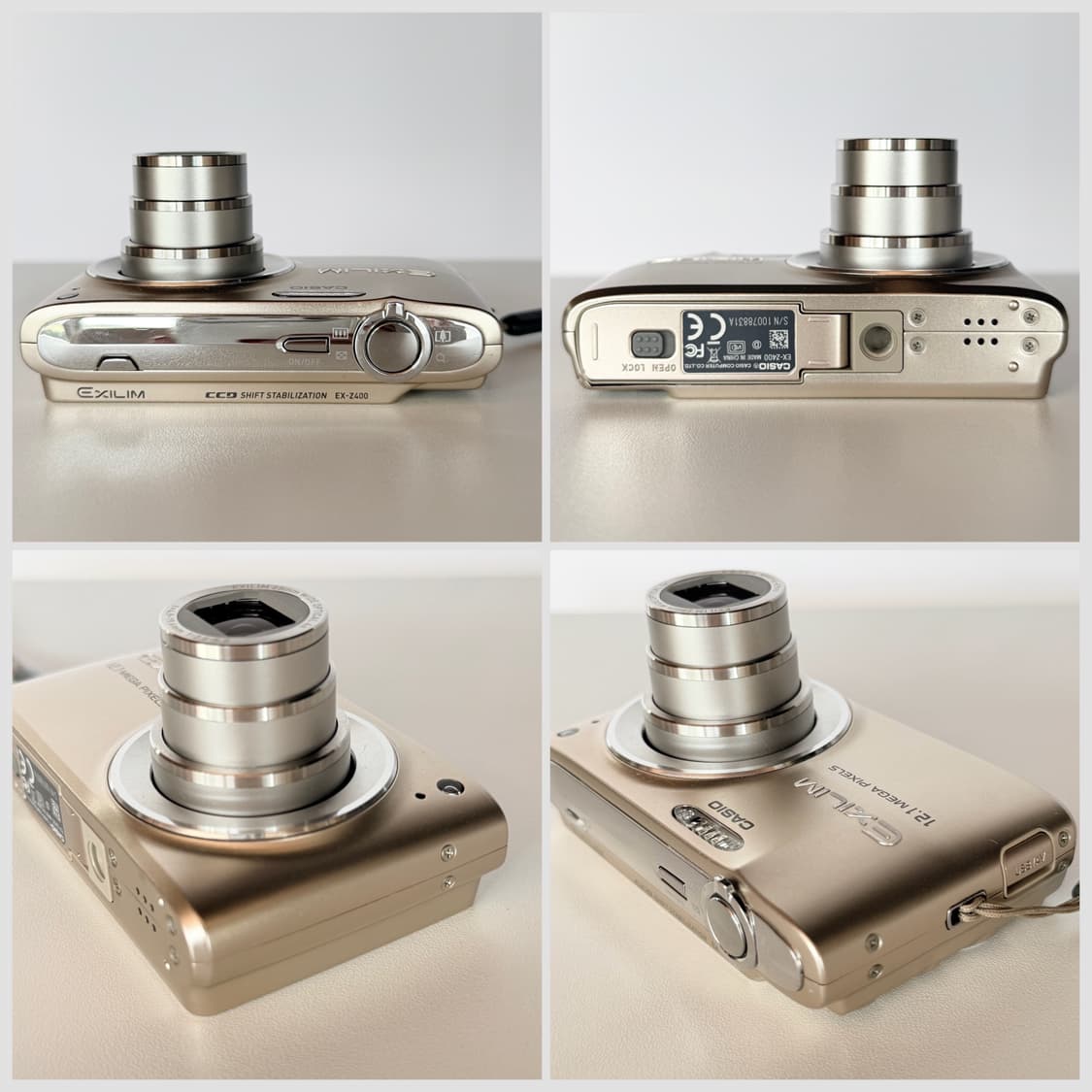 ✨태연 픽 풀박스✨카시오 엑슬림 EX-Z400 골드 빈티지디카 상품이미지7