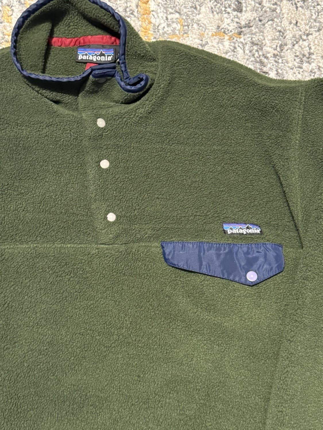 90s 파타고니아 신칠라 스냅-T 올리브/네이비 자메이카 상품이미지2