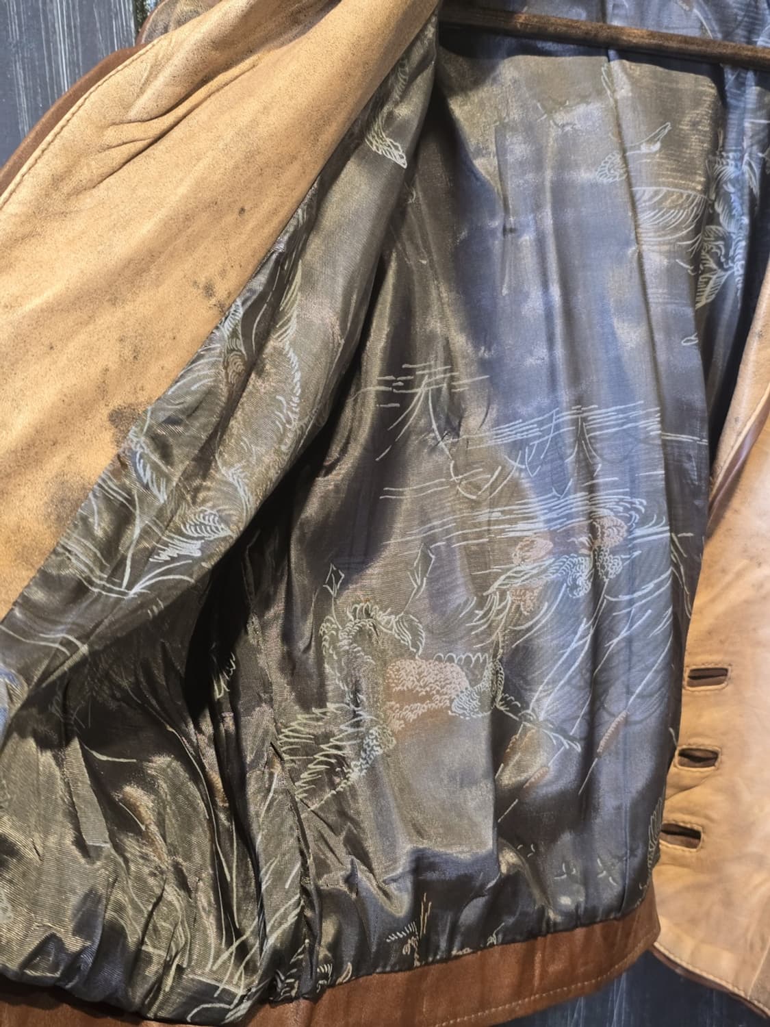 80s Distressed Leather Jacket 상품이미지5
