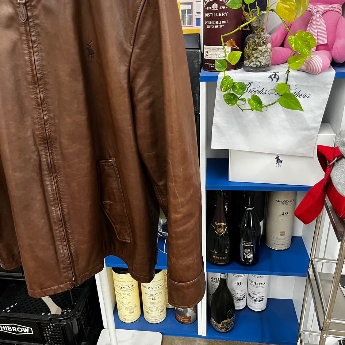 폴로랄프로렌 카우레더 해링턴 자켓 L 상품이미지5