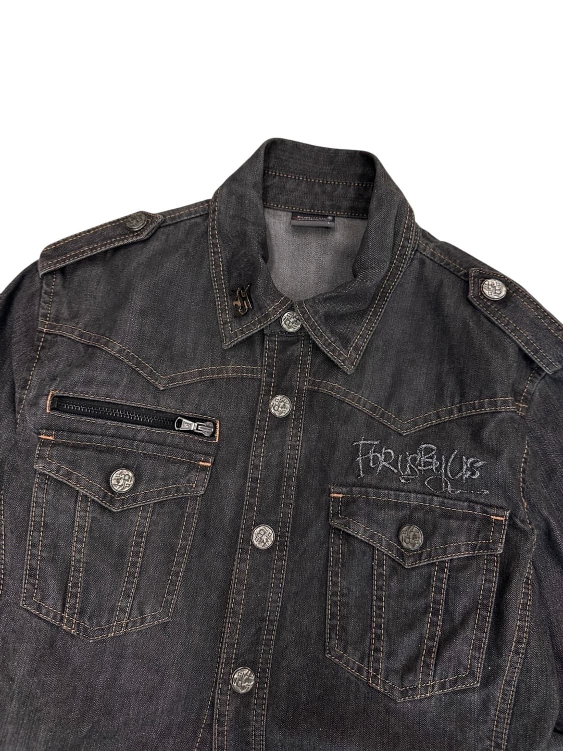 푸부 후부 데님자켓 브라운그레이 (L) 상품이미지2