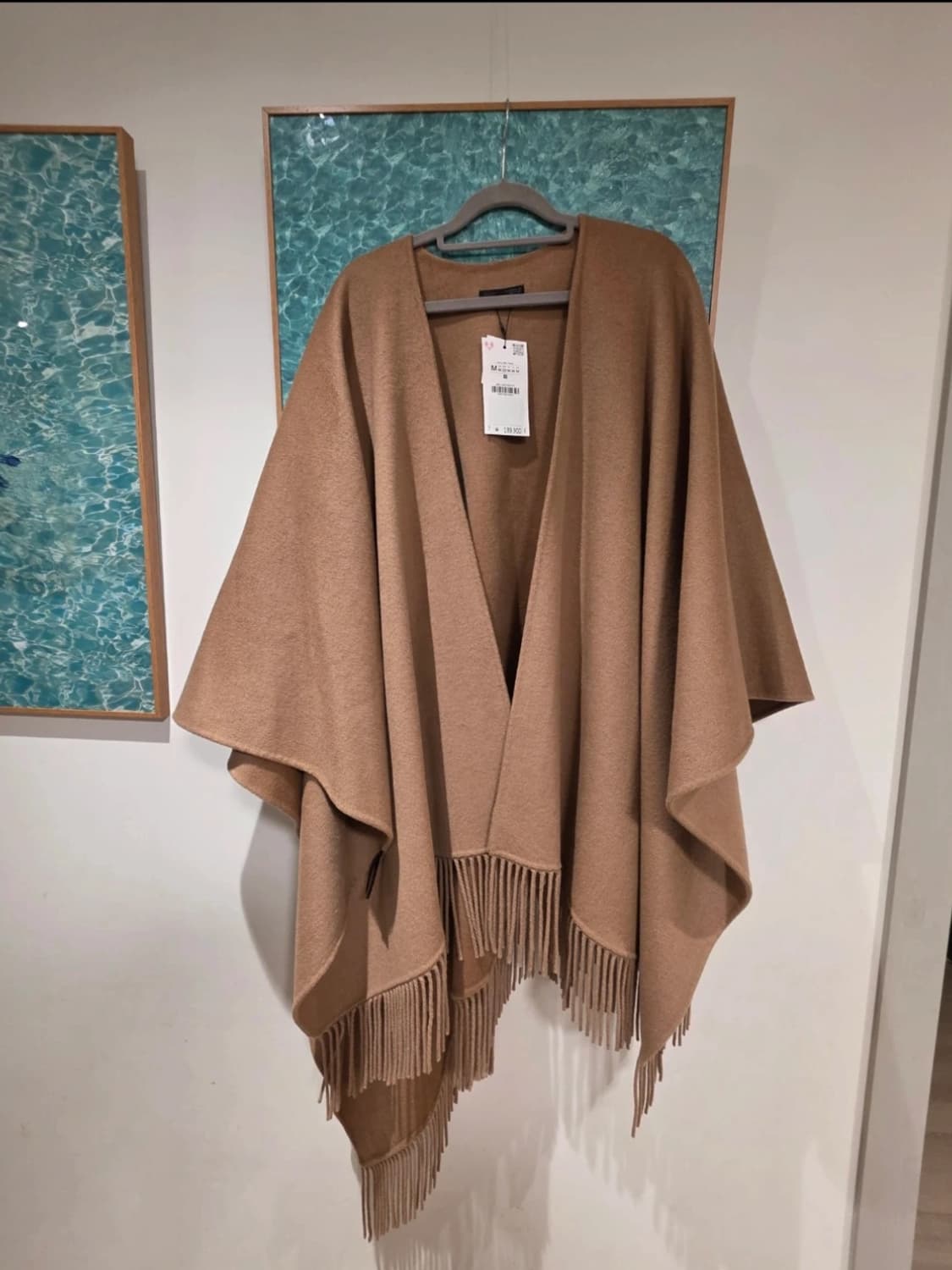 ZARA 울 프린지 롱 케이프 상품이미지1