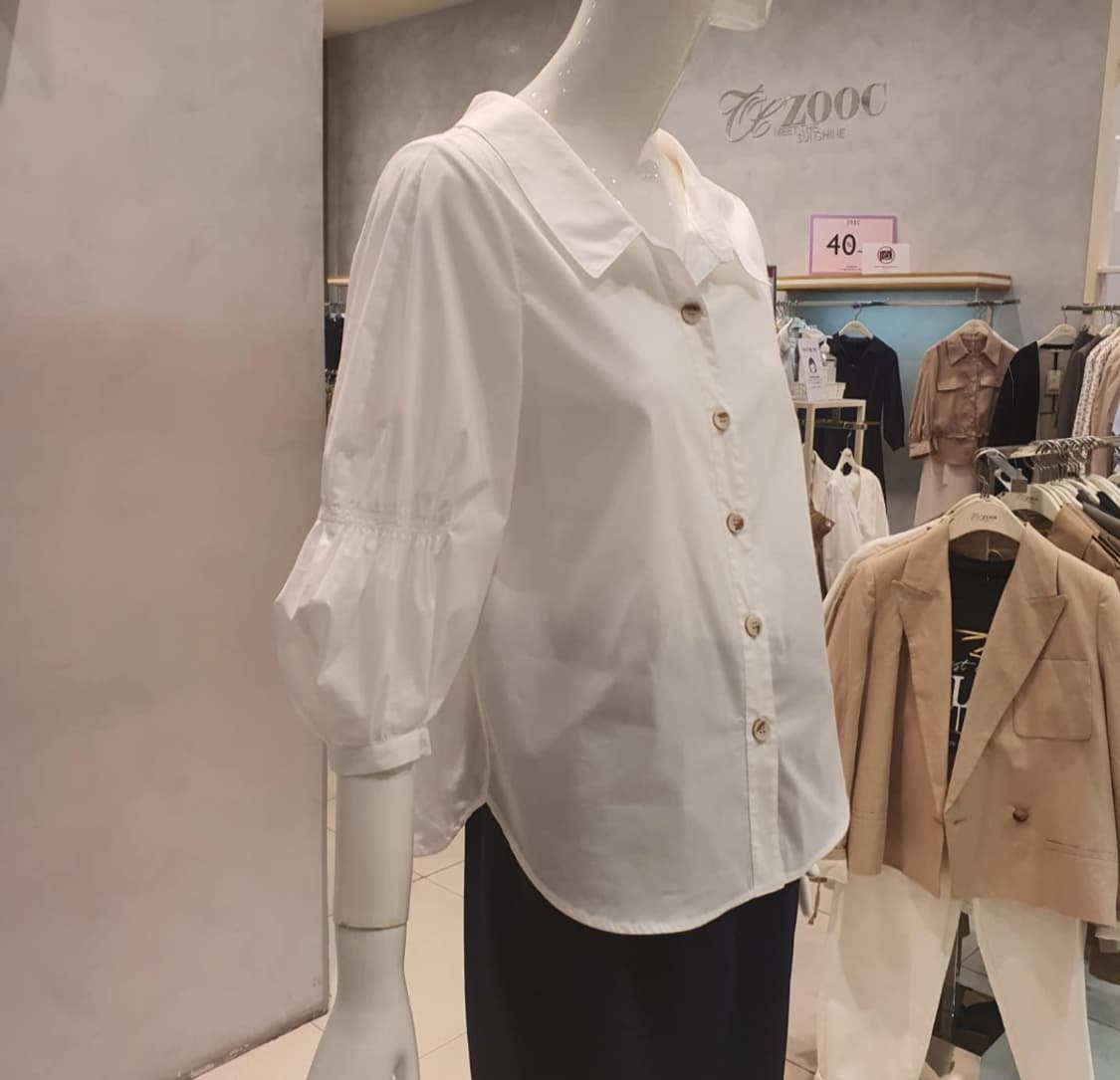 [55]주크 소매 셔링 블라우스 상품이미지2