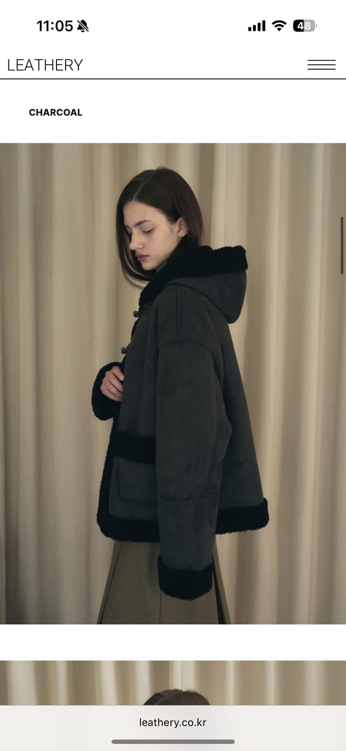 레더리 무스탕 후디 더플 자켓 상품이미지4