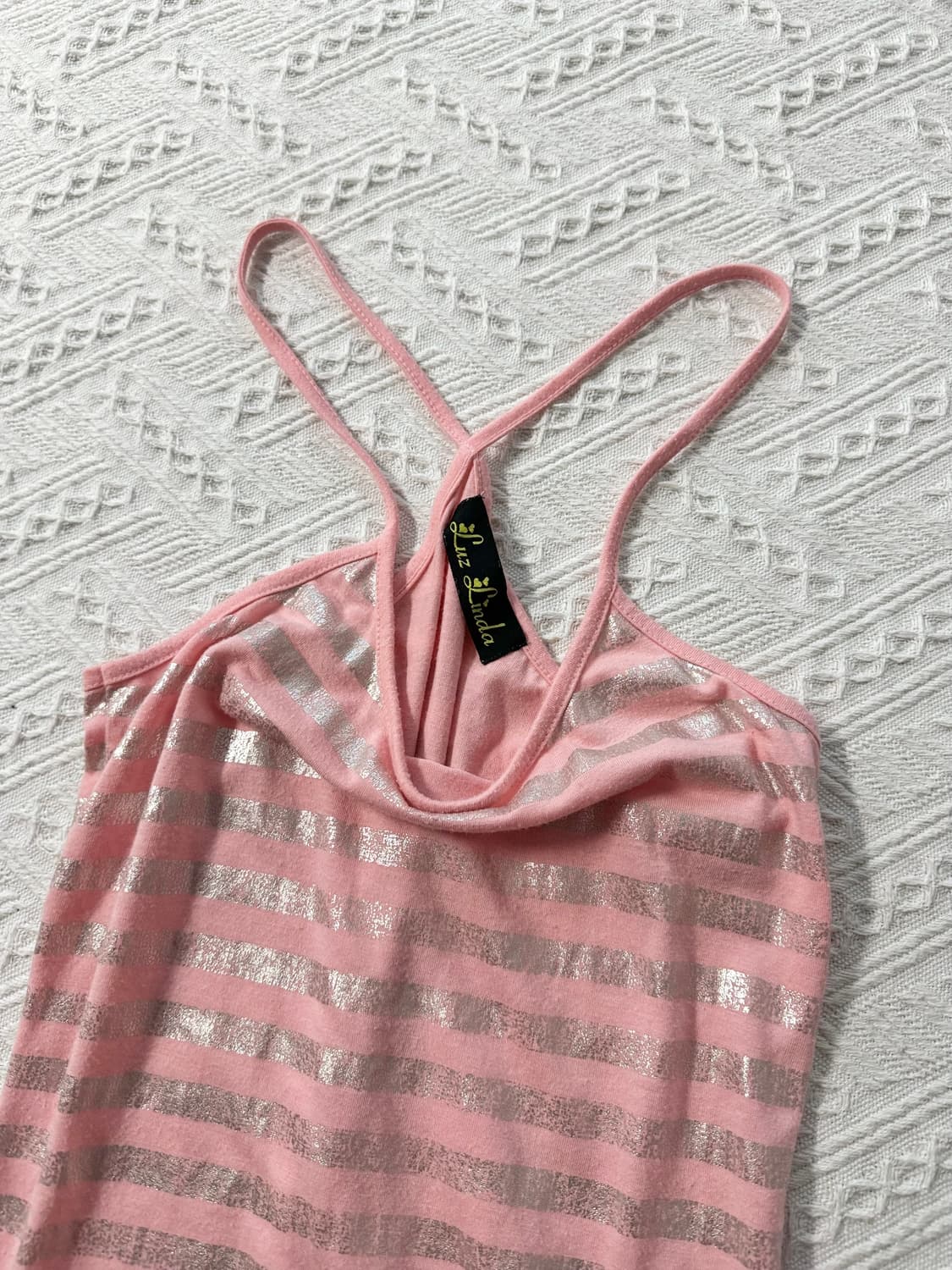 글로시  스트라이프 패턴 그레이 이너 원피스 2pcs SET 상품이미지4