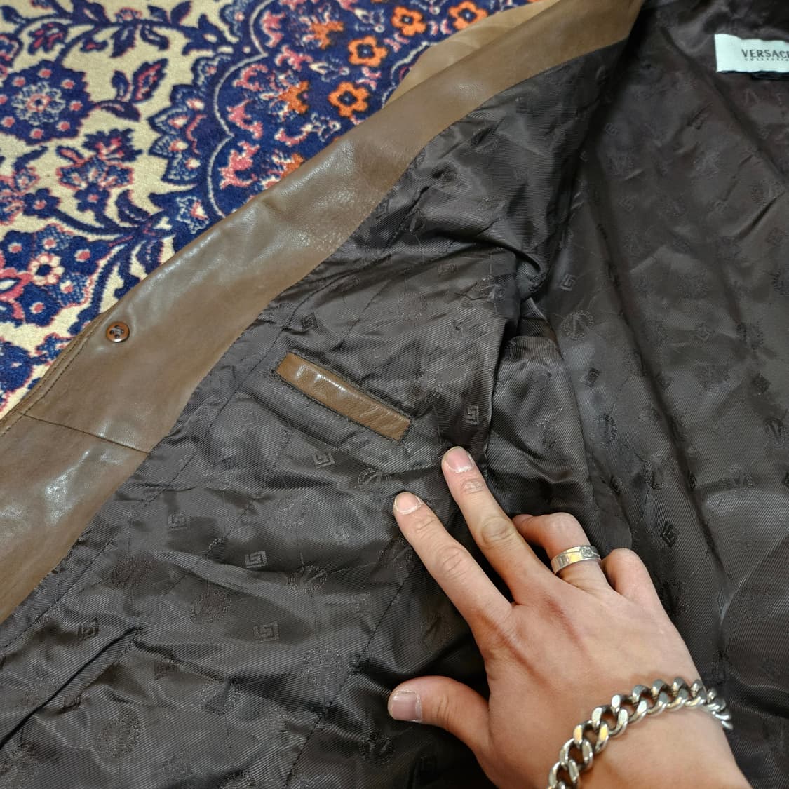 베르사체(VERSACE) 램스킨 클레식 노치드 라펠 카라넥 자켓 52 상품이미지7