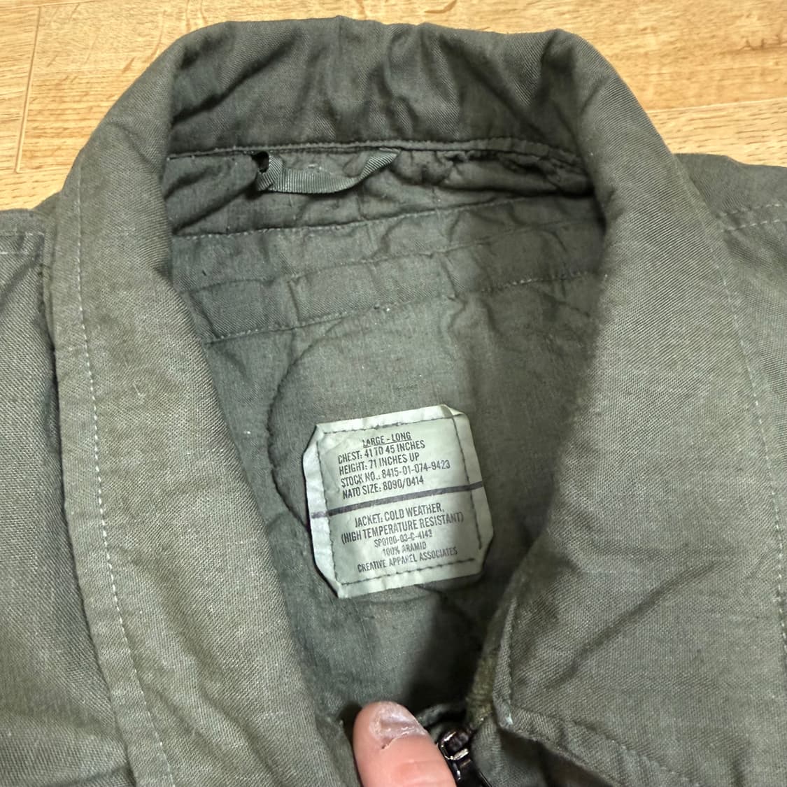 미군 오리지날 00s CVC 탱커 자켓 L/L 상품이미지2
