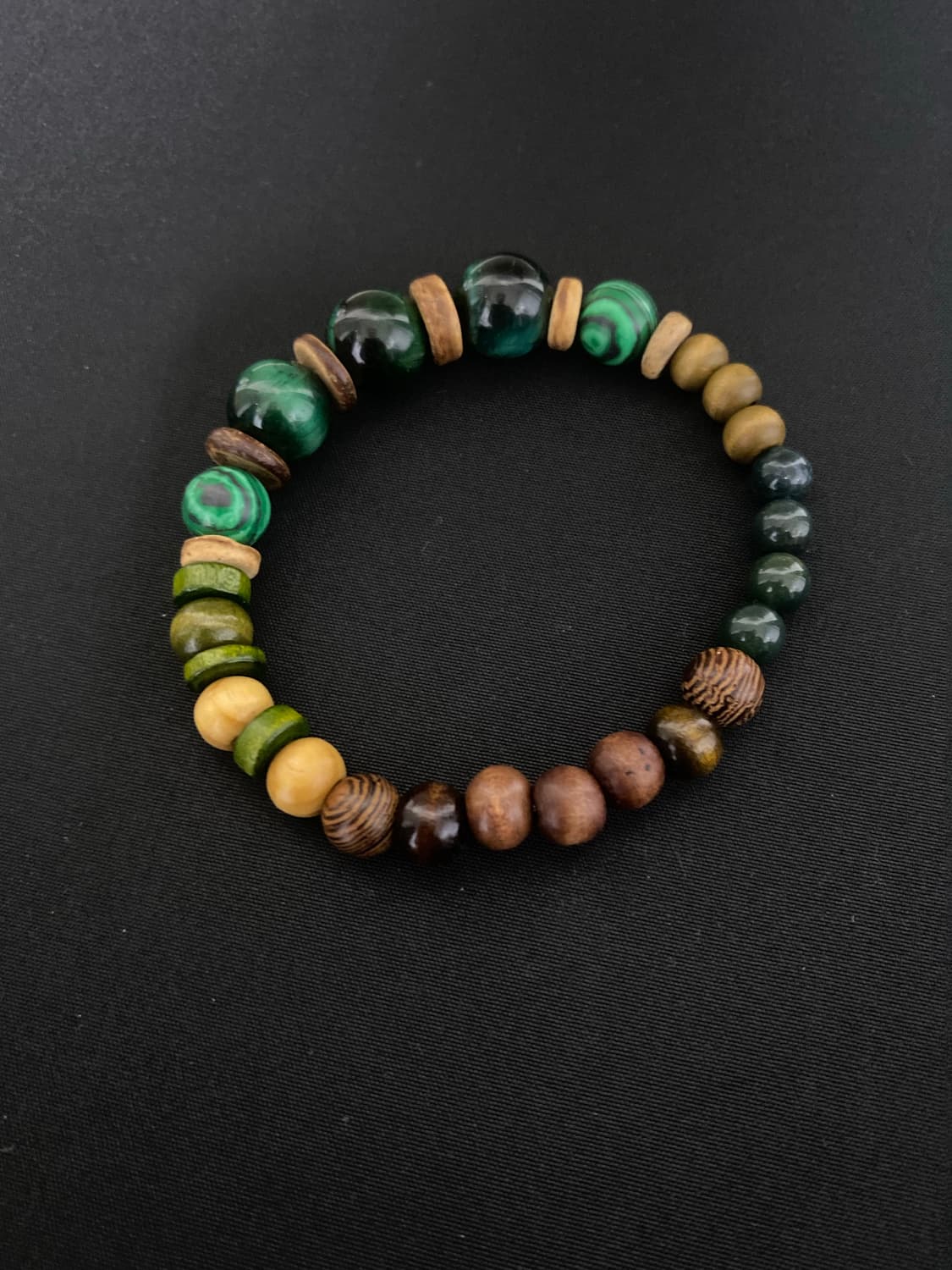 천연석&우드 팔찌 포레스트 그린 상품이미지4