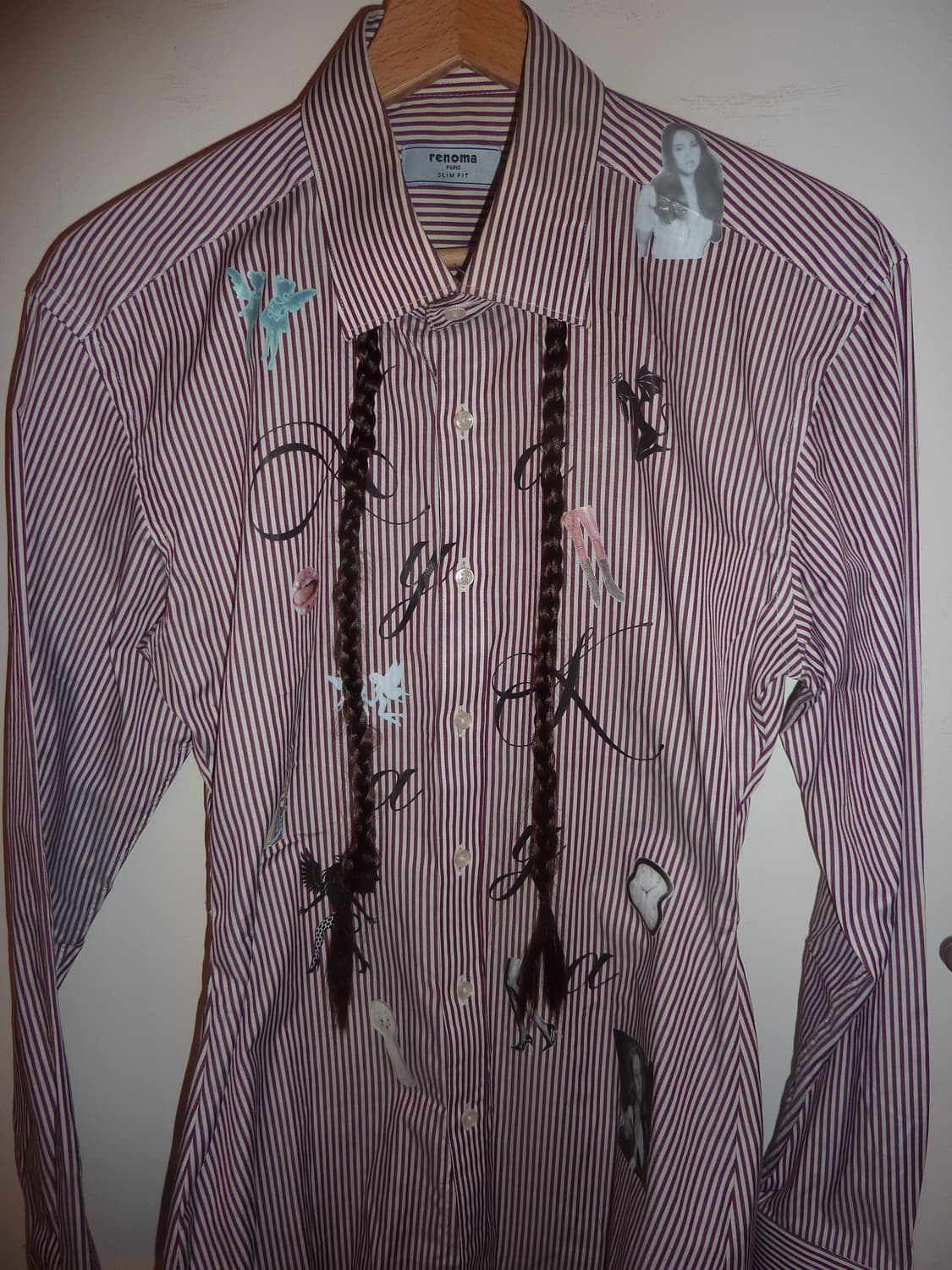Braided long hair stripe shirt 상품이미지3