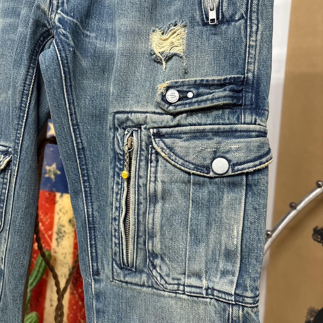 디젤 Y2K 멀티카고 헤비워싱 로우라이즈 데님팬츠 N1043    상품이미지5