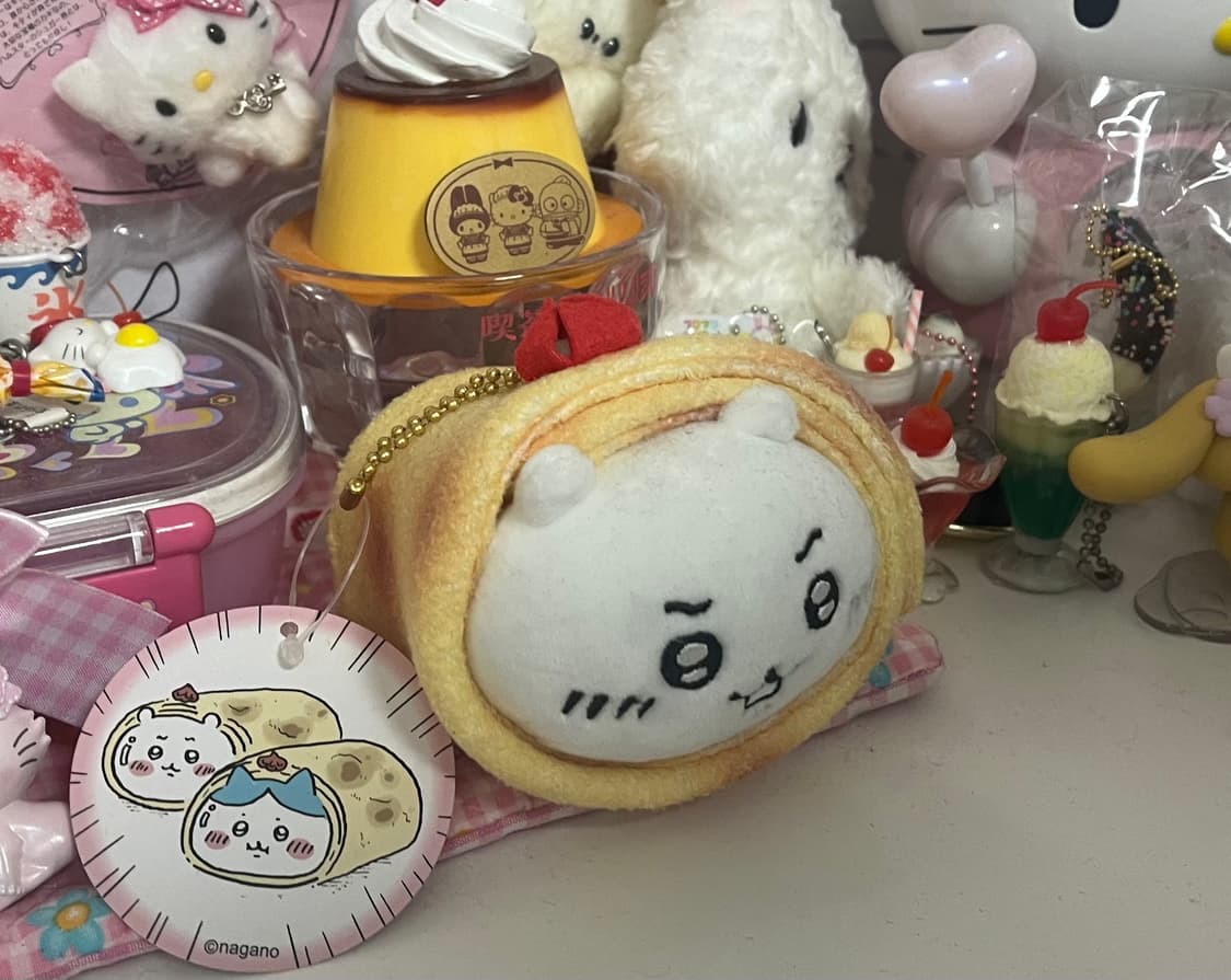 치이카와 또띠아 스위츠 롤케이크 디저트 먼작귀 인형 스트랩 키링 한정판 상품이미지2