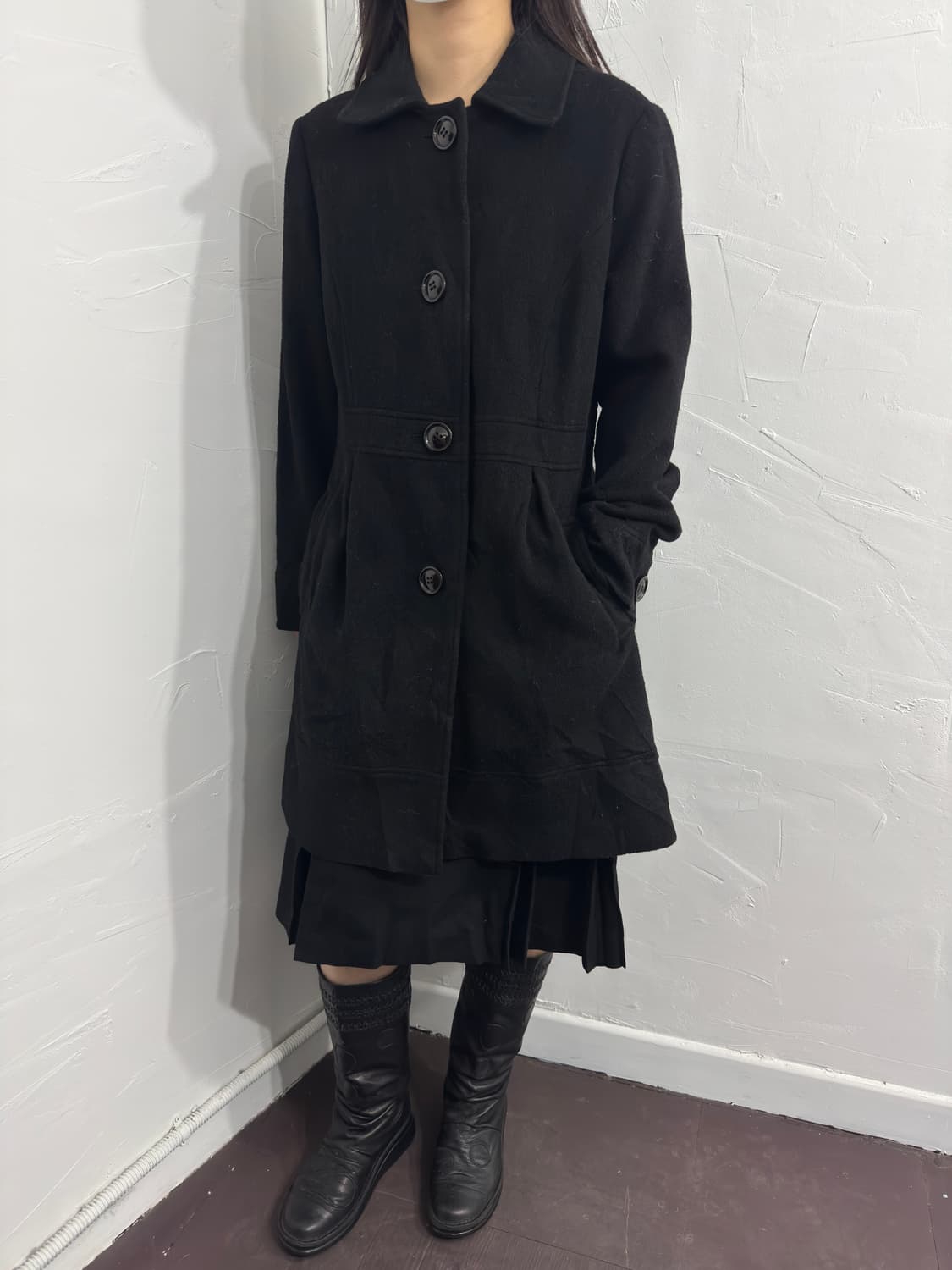 article black button wool coat 상품이미지5