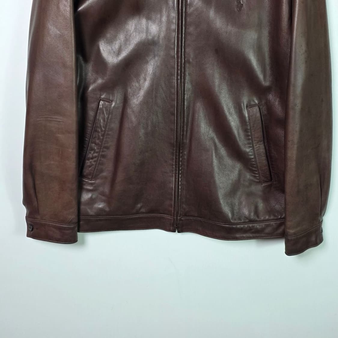 폴로 랄프로렌 빈티지 무드 브라운 가죽 자켓 M 상품이미지4