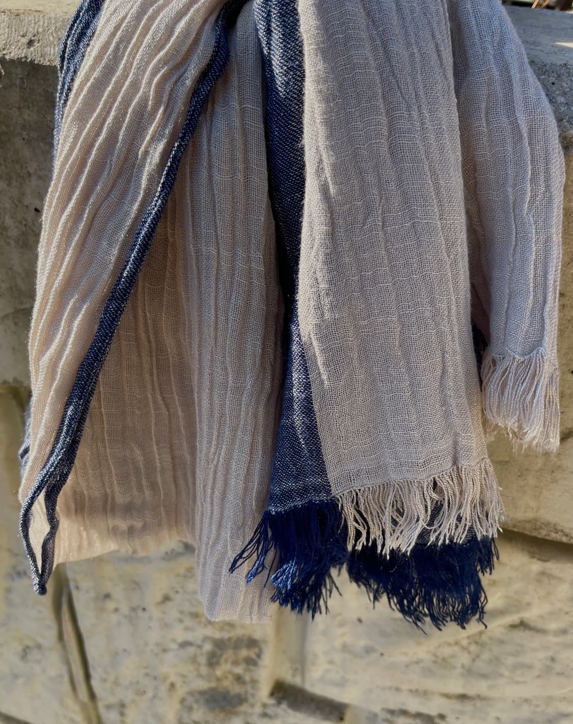 빈티지 투톤 크링클 머플러 (새상품) 유니섹스 상품이미지5