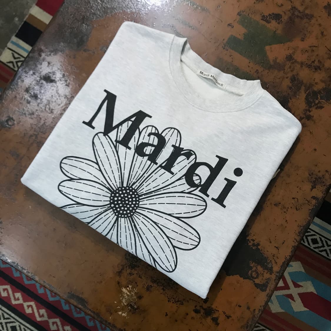 마르디 메크르디 멜란지 그레이 맨투맨 남성 102 105 여성 프리 상품이미지1