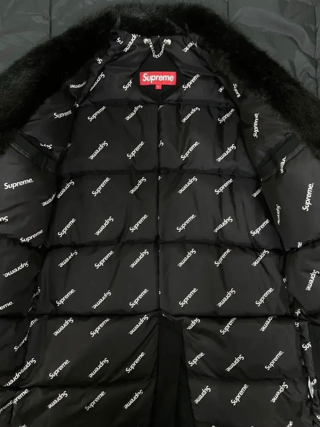 [M] 14FW 슈프림 다운 트렌치 코트 블랙 상품이미지3