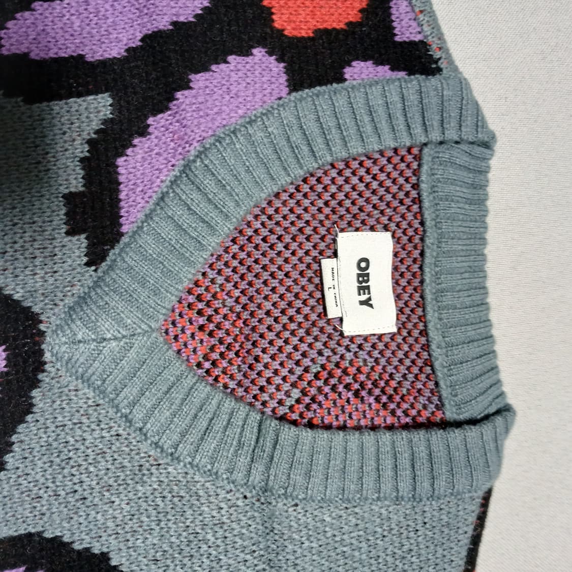 obey 오베이 플라워 조끼 니트 꽃 베스트 가을 겨울 스트릿 상품이미지4