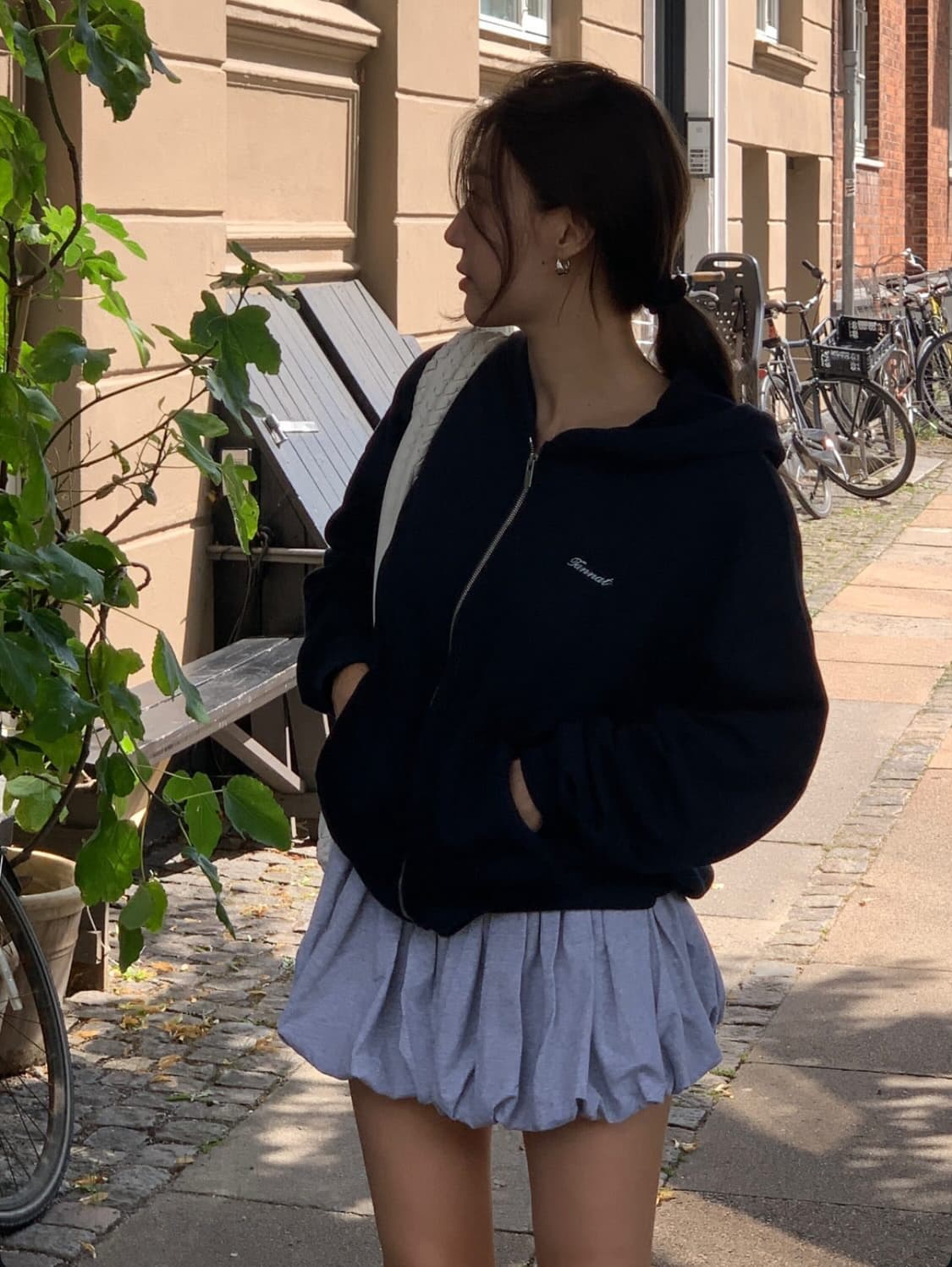 타낫 후드집업 네이비 택달린새상품 로고 포에토 리본빛 수린 온드민 상품이미지8