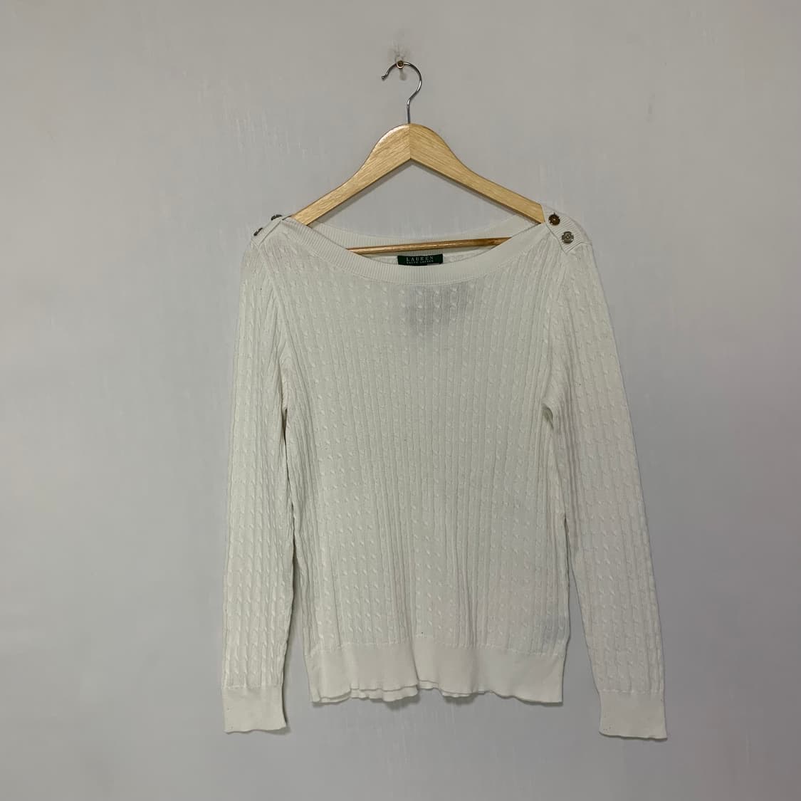로렌 랄프로렌 빈티지 케이블 니트 아이보리 L 상품이미지1