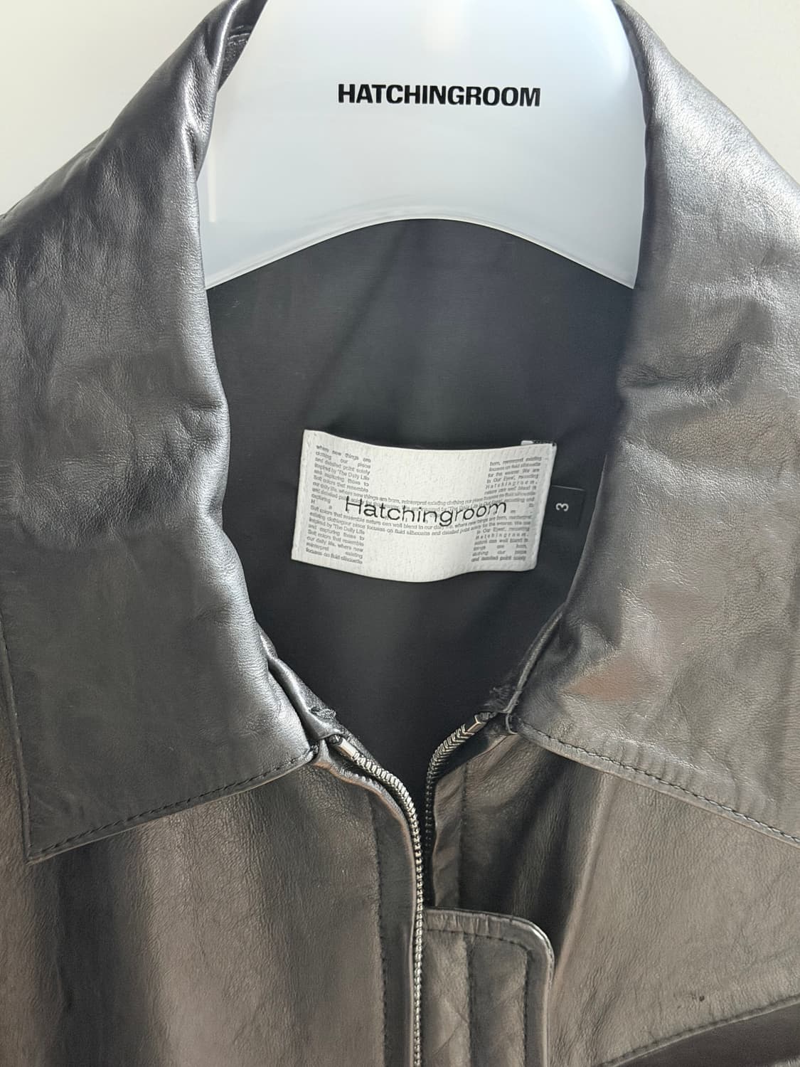 해칭룸 스티치 볼륨 레더 자켓 램스킨 블랙 3사이즈 상품이미지4