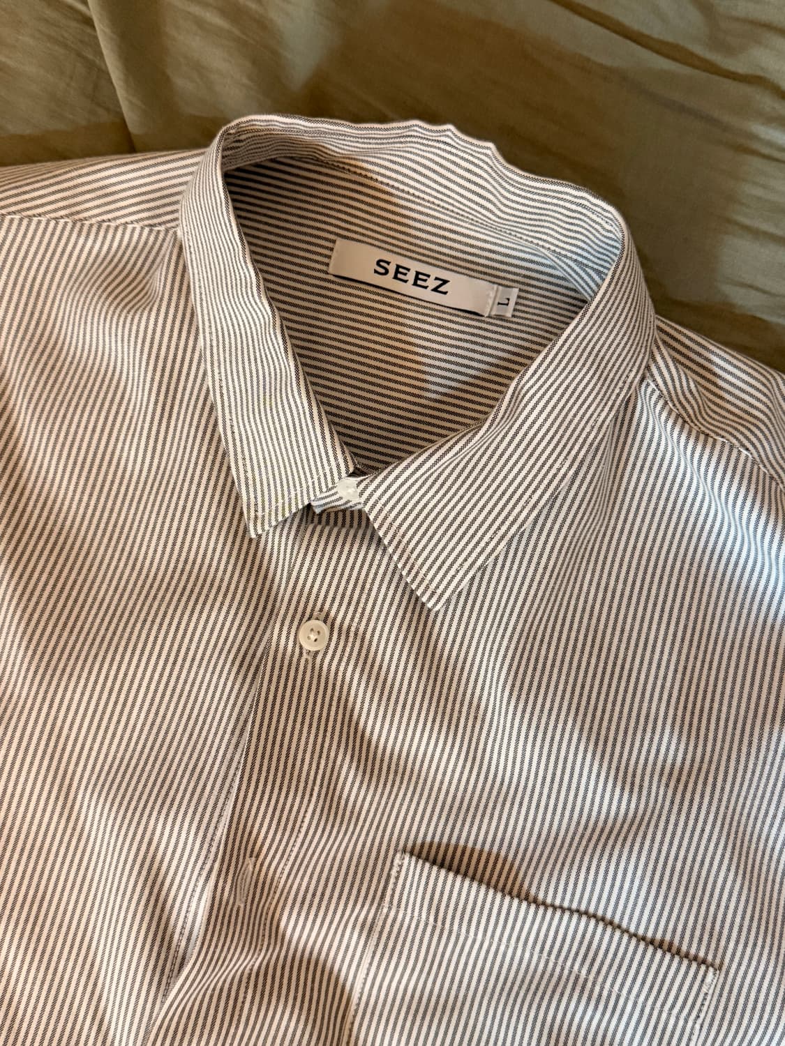 데일리룸x로템버(전 시즈) 오디너리 크롭 스트라이프 하프 셔츠  상품이미지2
