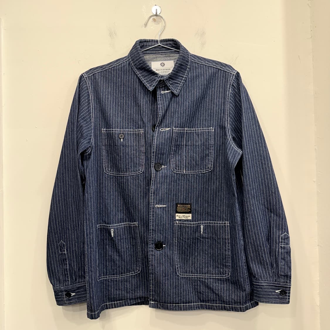 울프엔더 데님 스트라이프 워크자켓 상품이미지1