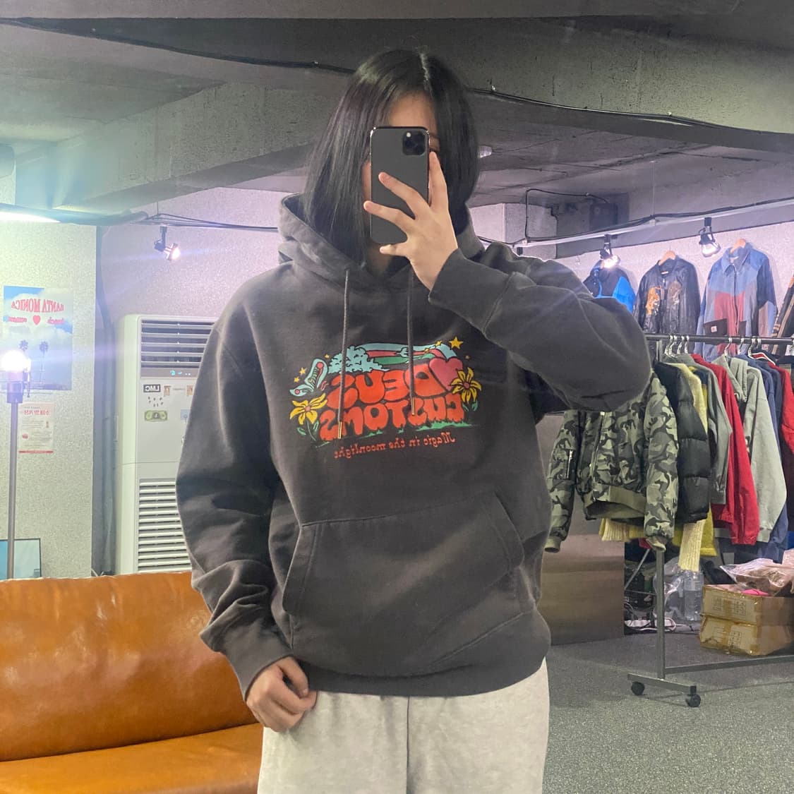 데우스 커스텀 네이쳐 브라운 후드티 B1904 상품이미지1