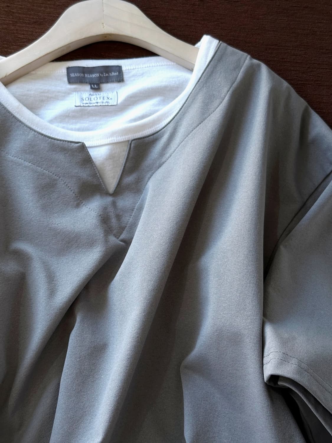 Fake layered neck H/S top 상품이미지2
