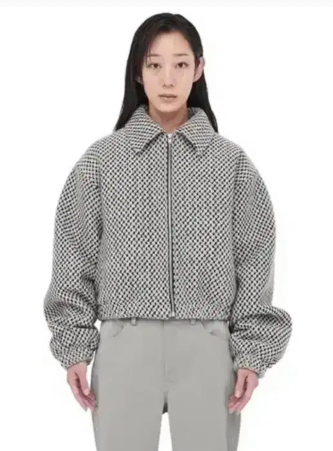 마뗑킴 트위드 점퍼 아이보리 상품이미지1