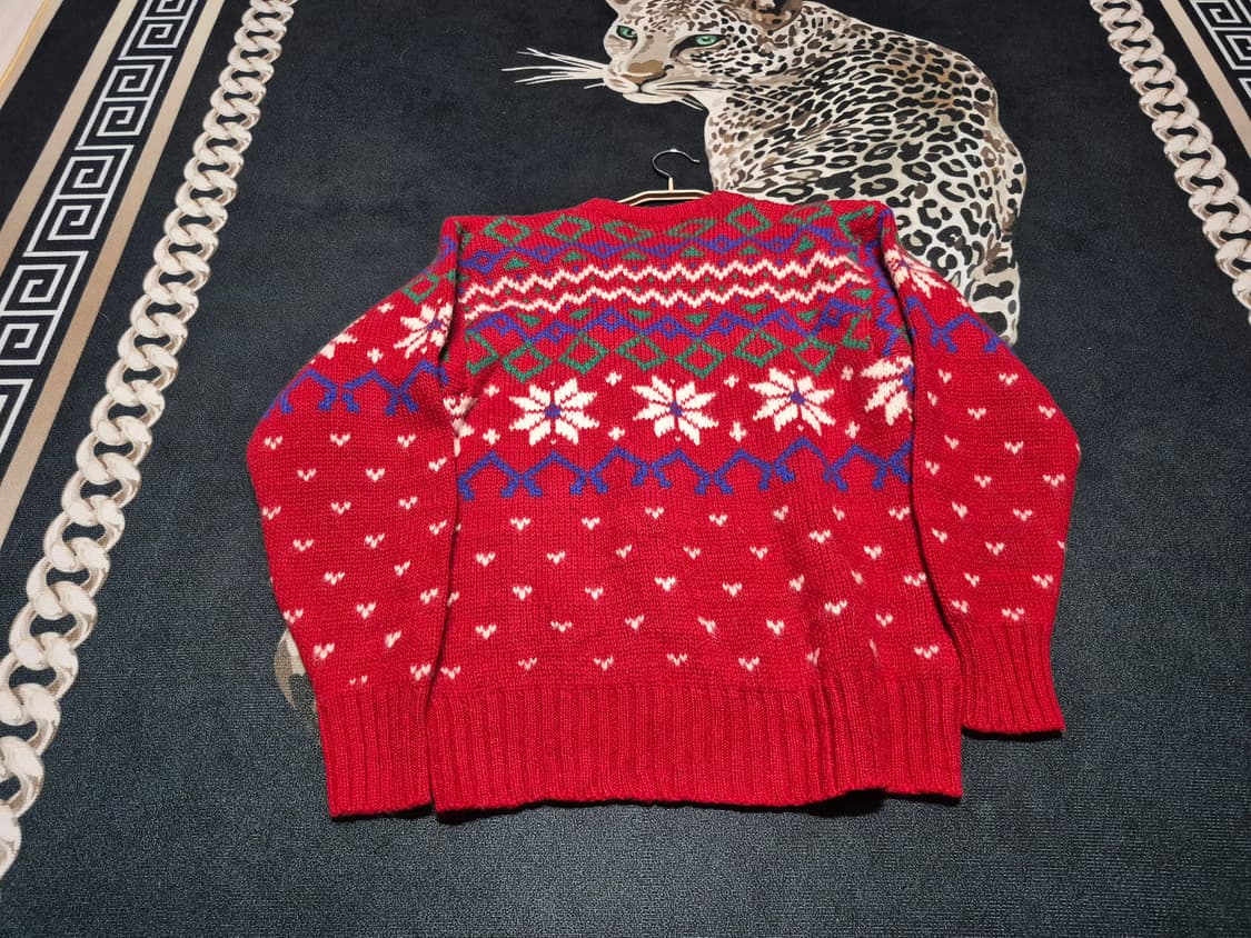 80's 에디 바우어 크리스마스 빈티지 니트 스웨터 L 상품이미지3