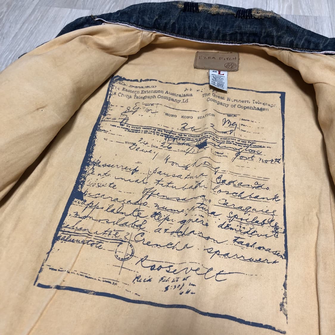 (L) 아베크롬비 에즈라피치 EZRA FITCH 하드 워싱 데님 청자켓 상품이미지8