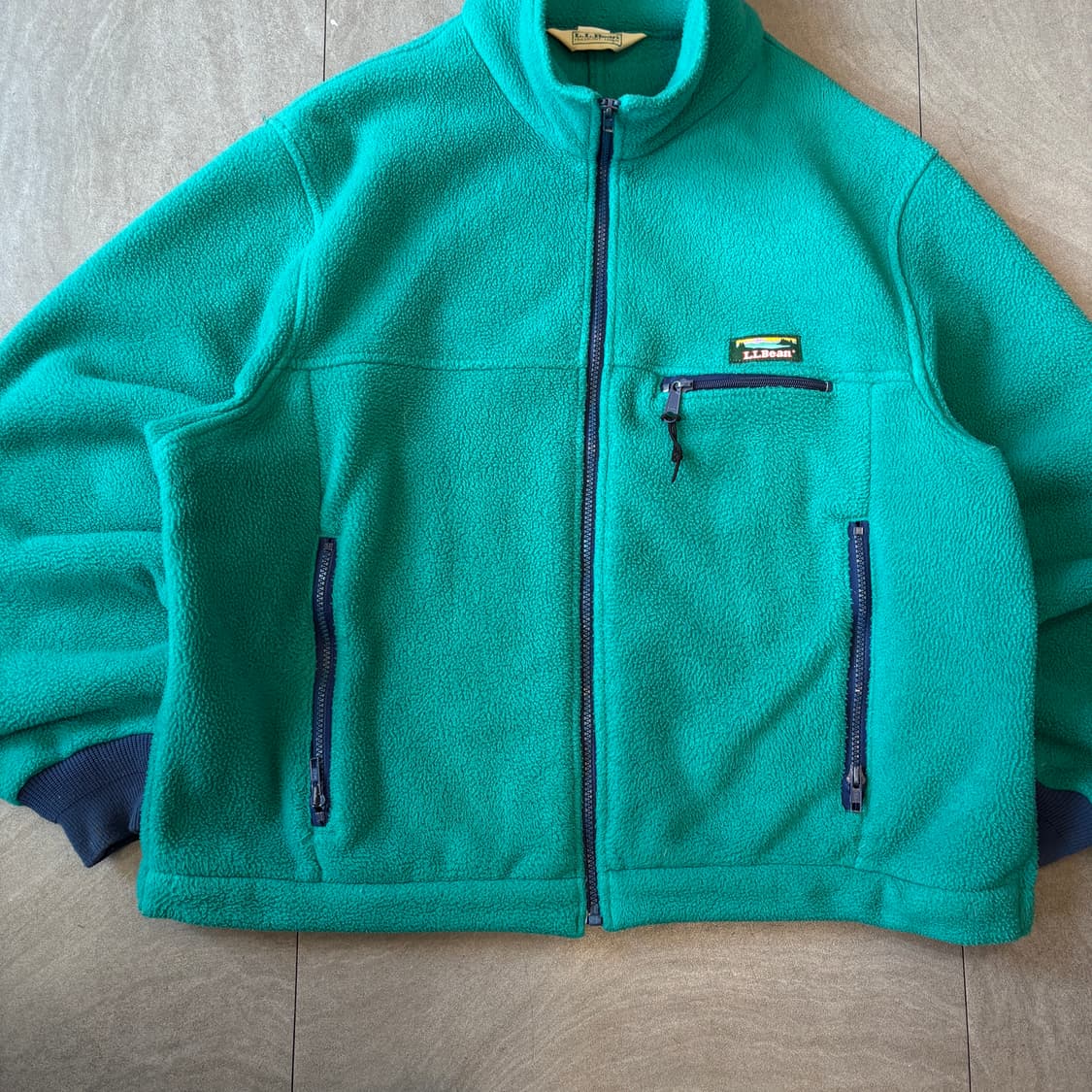 90s L.L.bean 90년대 미국 생산 엘엘빈 그린 플리스 자켓 상품이미지4