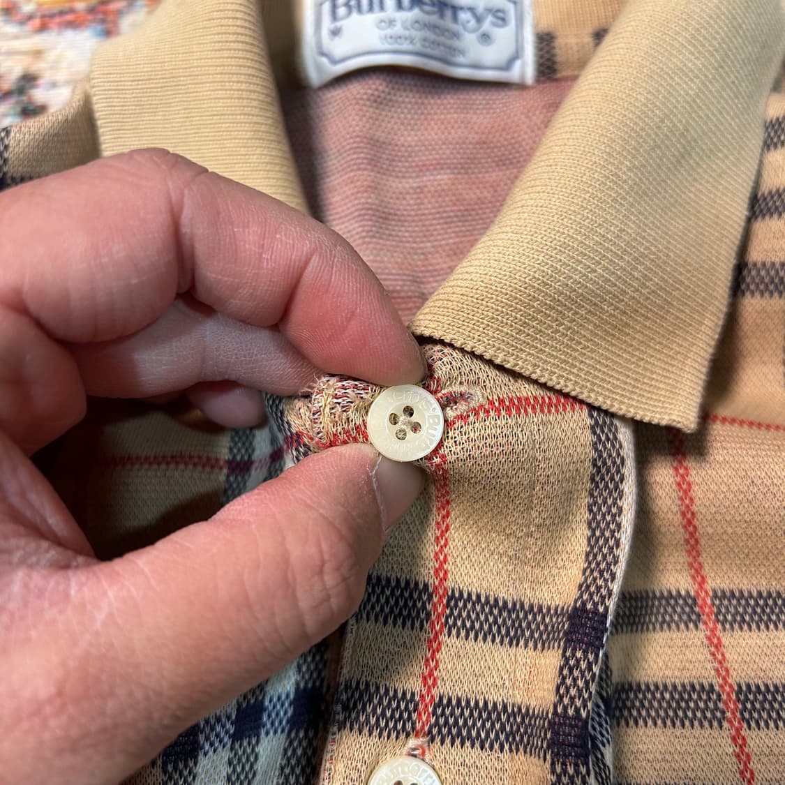 [L] 80s 버버리 노바체크 카라티 상품이미지5